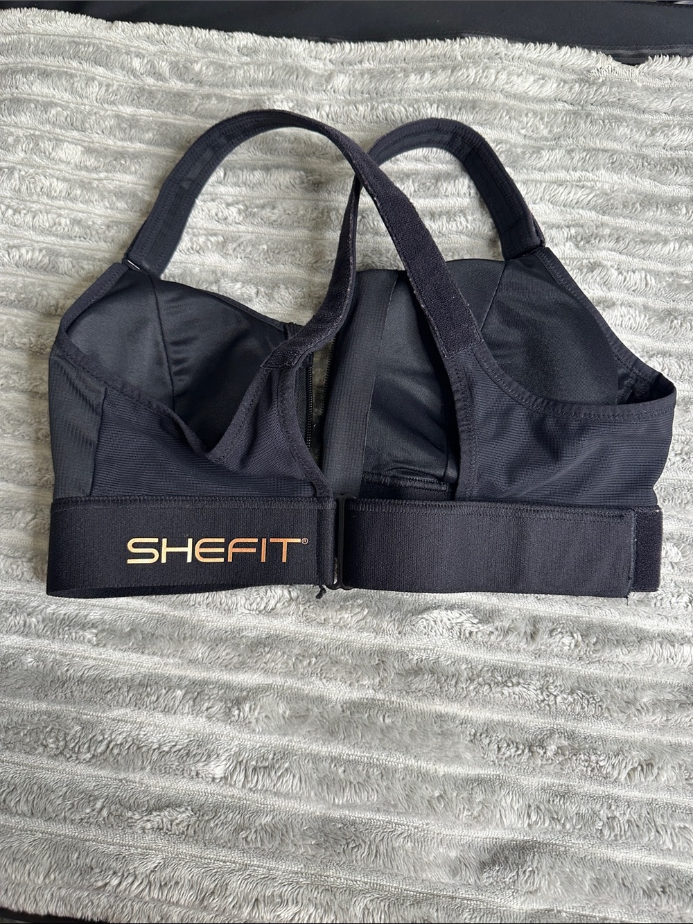 SHEFIT Black Front-Zip High Support Sports Bra - Picture 4 of 4